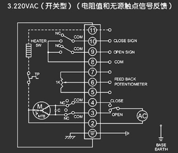 220VAC開(kāi)關(guān)型<a href='http://www.txtmm.cn/Product/diefa/diandongdiefa/' target='_blank'>電動(dòng)<a href='http://www.txtmm.cn/Product/diefa/' target='_blank'>蝶閥</a></a>接線圖